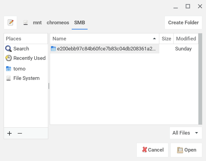 Chromebook Windowsでファイル共有したフォルダへの辿り方